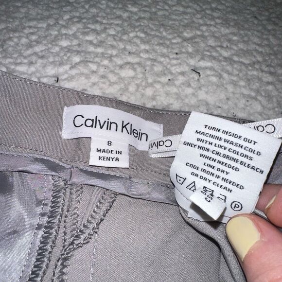 Calvin Klein Size 8 Dress Pants Bootcut Light Gray Color High Rise NWOT - Picture 8 of 10